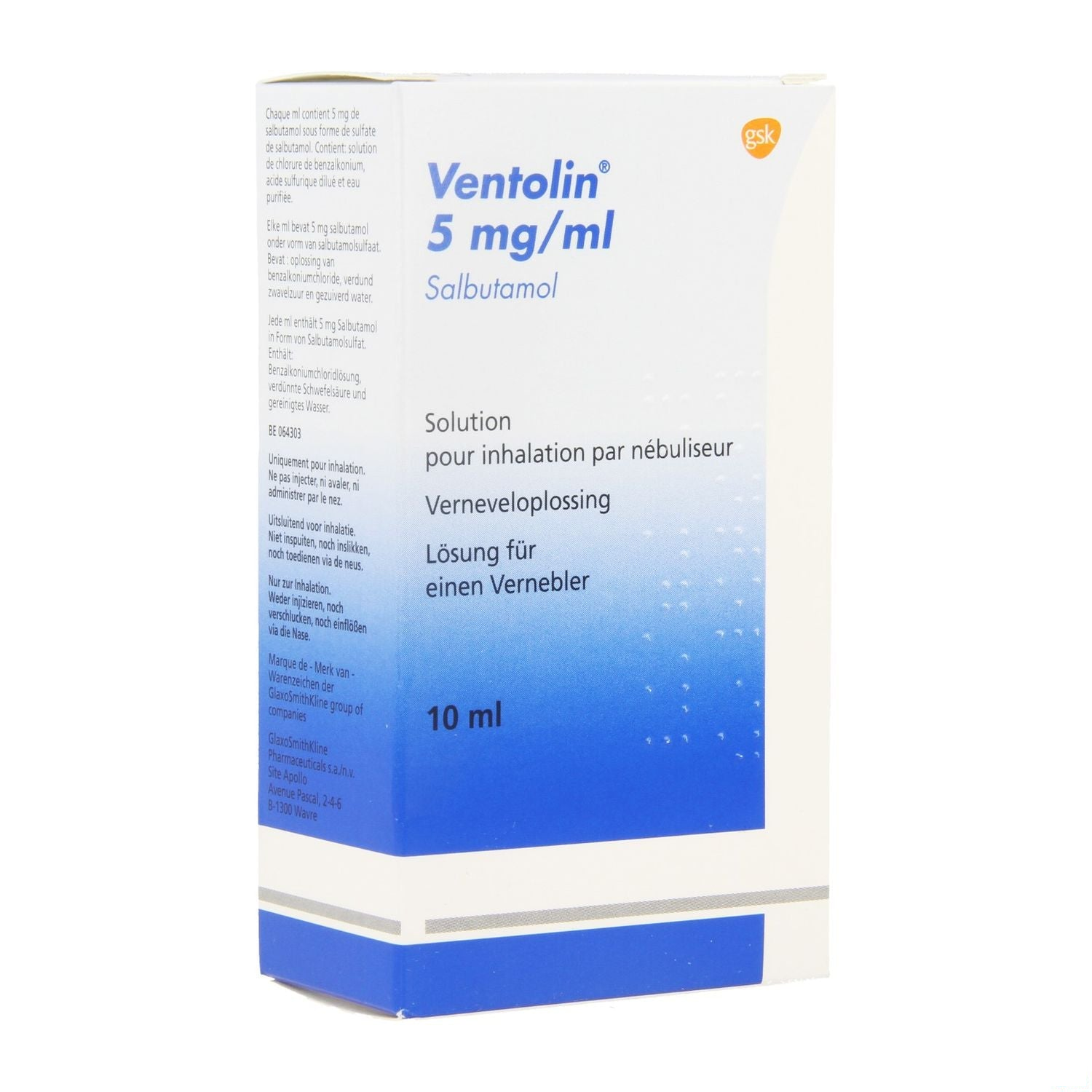 Ventolin 0,5% · 1x10 ml verneveloplossing