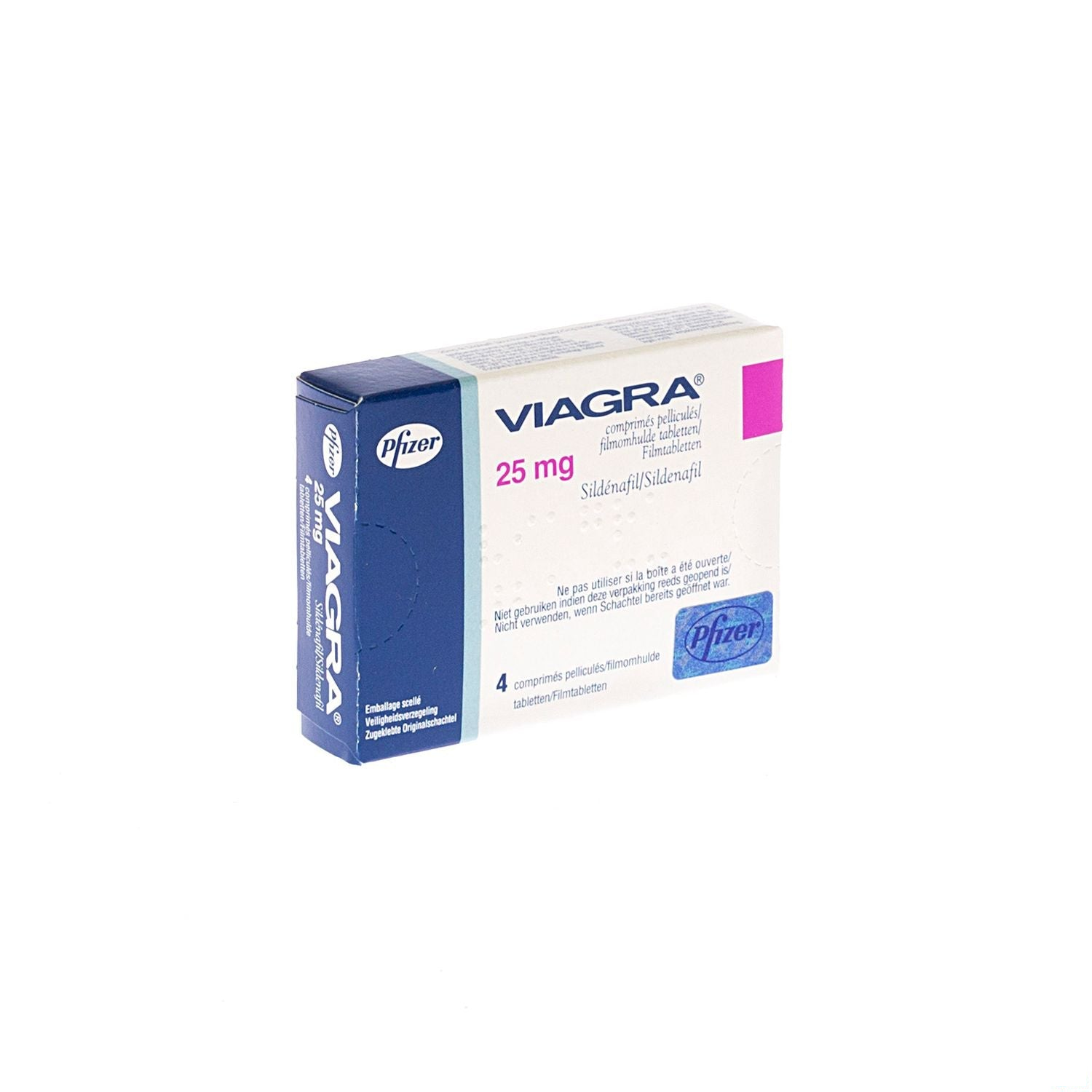 Viagra 25 mg · 4 filmomhulde tabletten