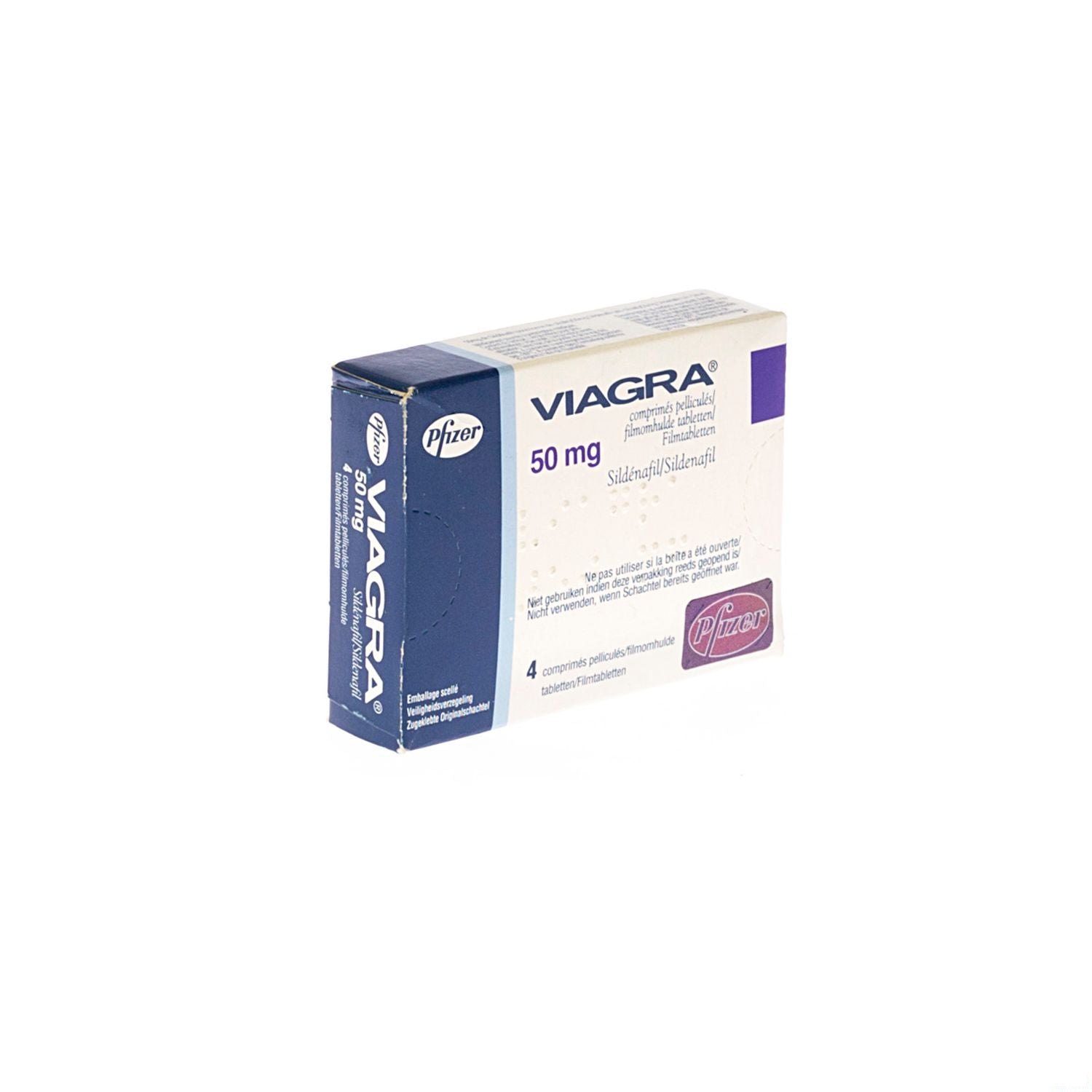 Viagra 50 mg · 4 filmomhulde tabletten