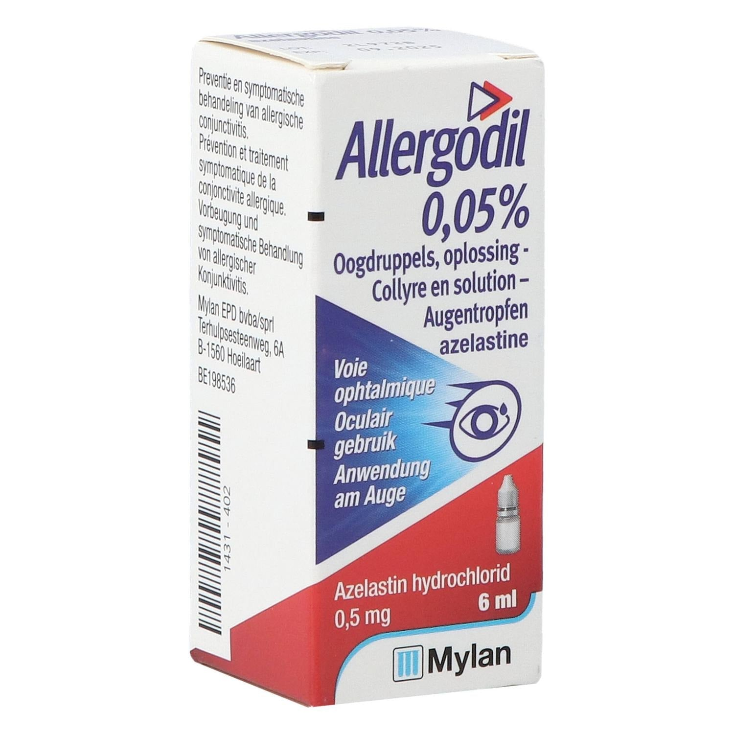 Allergodil 0,05% · 6ml oogdruppels