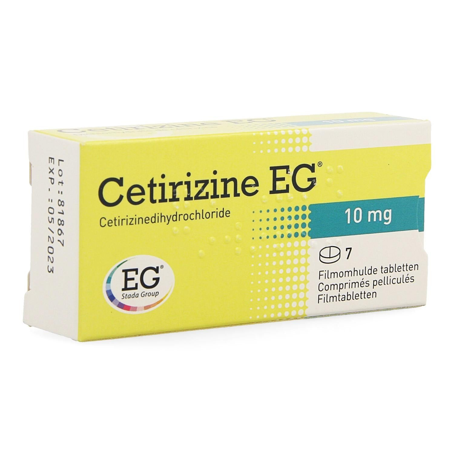 Cetirizine EG 10mg · 7 filmomhulde tabletten