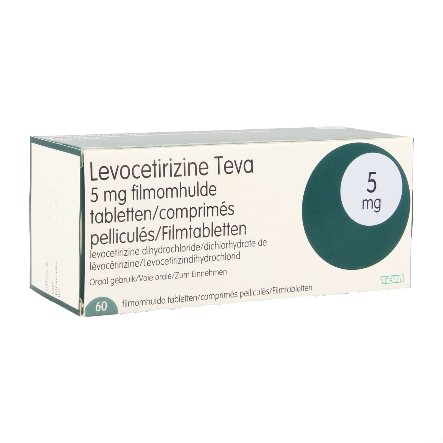 Levocetirizine Teva 5mg · 60 filmomhulde tabletten