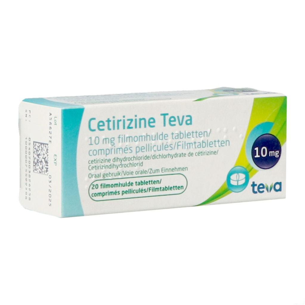 Cetirizine Teva 10mg · 20 filmomhulde tabletten