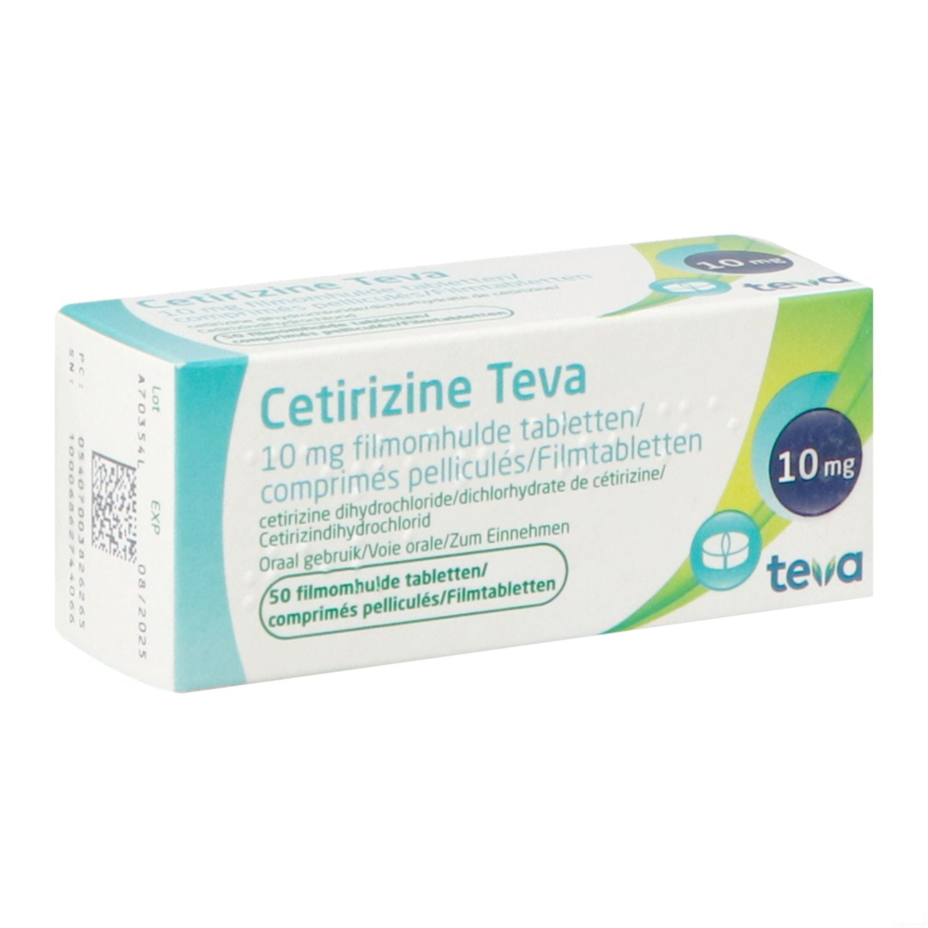 Cetirizine Teva 10mg · 50 filmomhulde tabletten