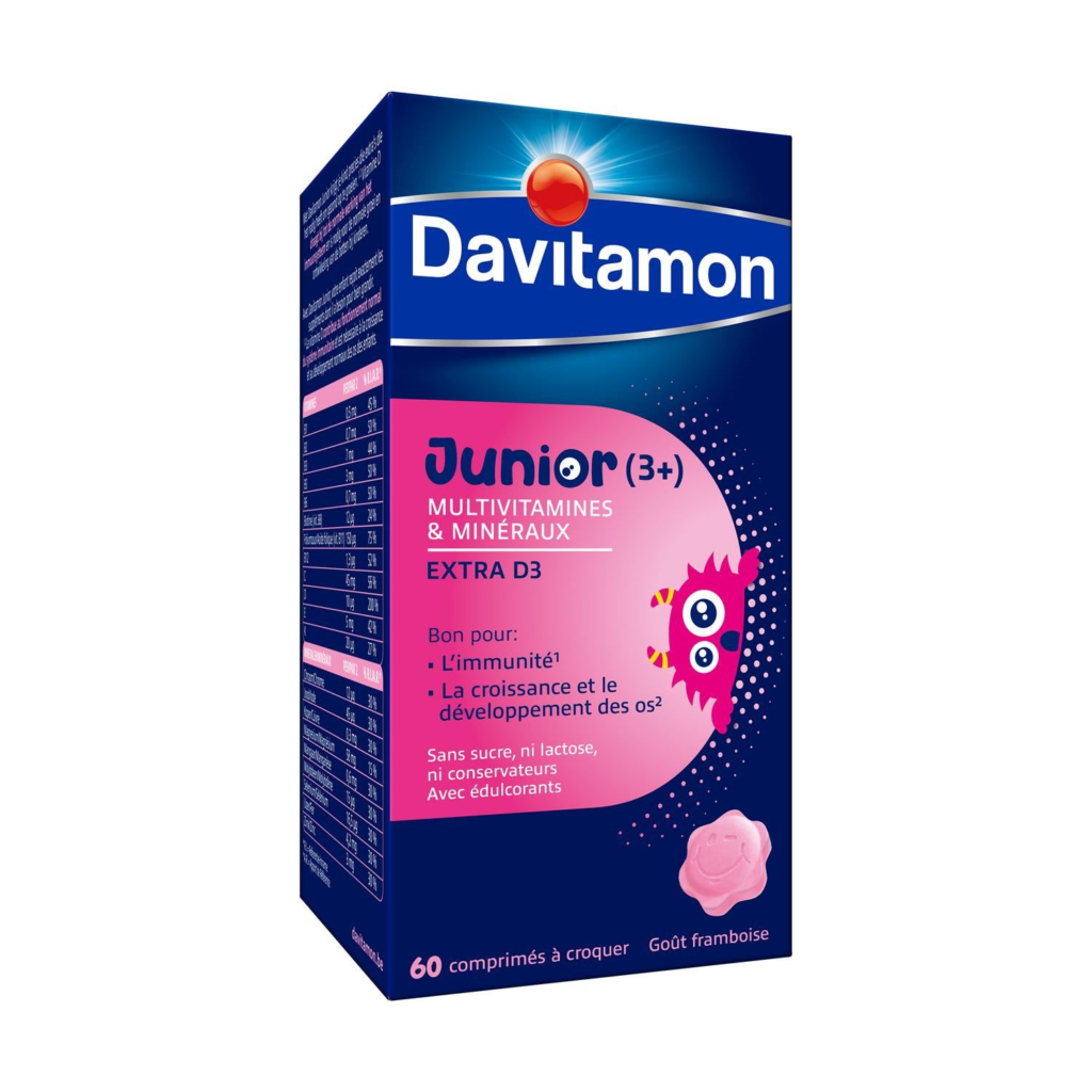 Davitamon Junior Framboos, 60 kauwtabletten