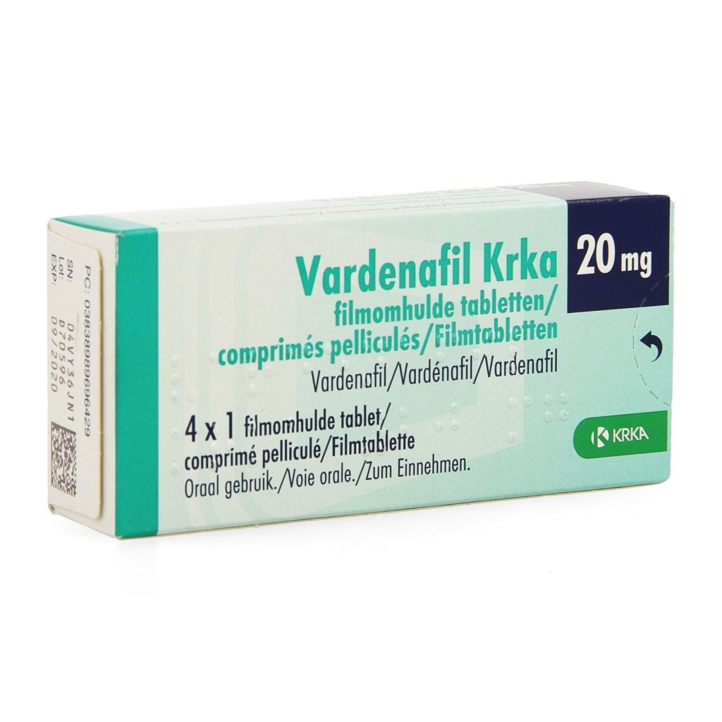 Vardenafil Krka 20 mg · 4 filmomhulde tabletten