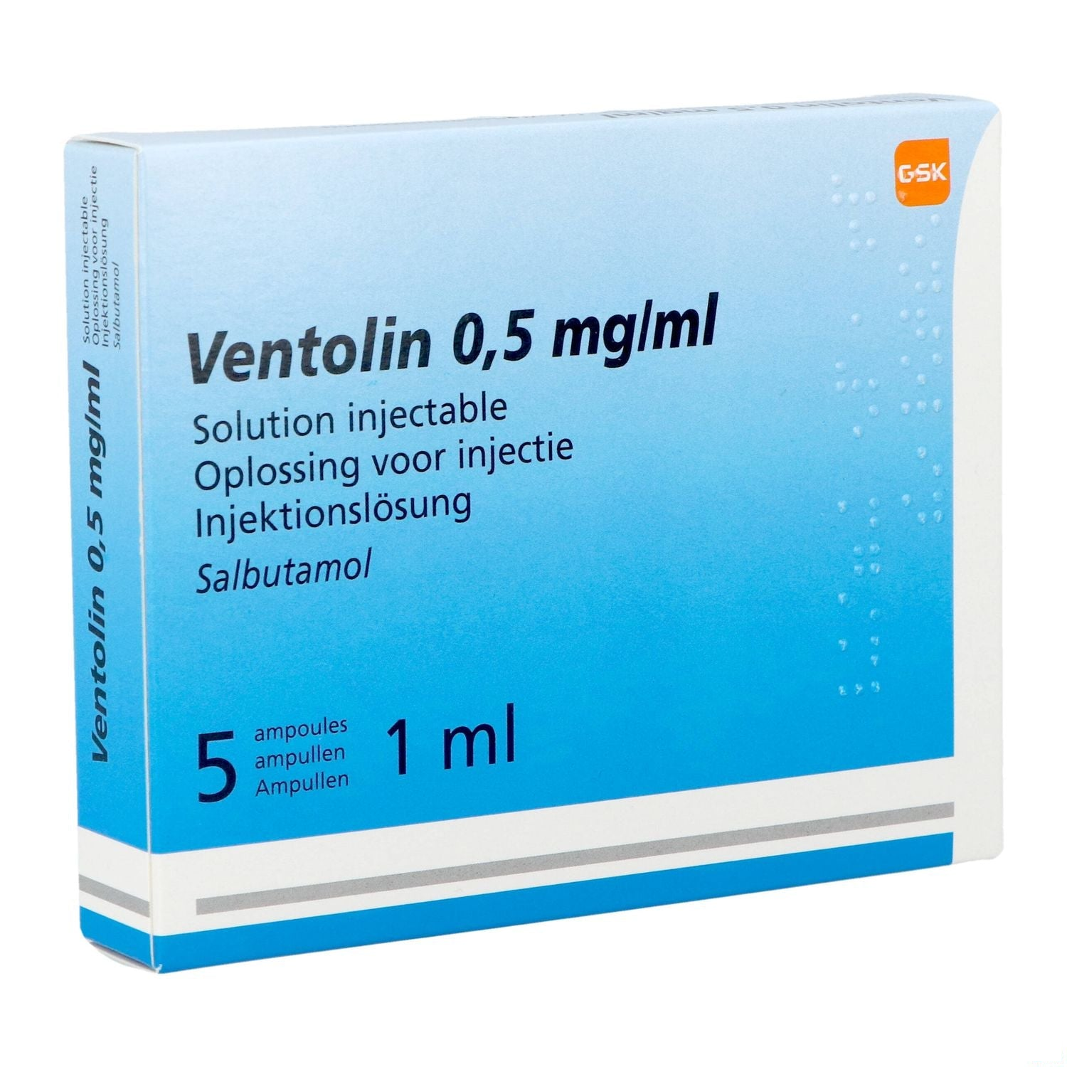 Ventolin 0,5 mg/ml · 5 ampullen 1 ml